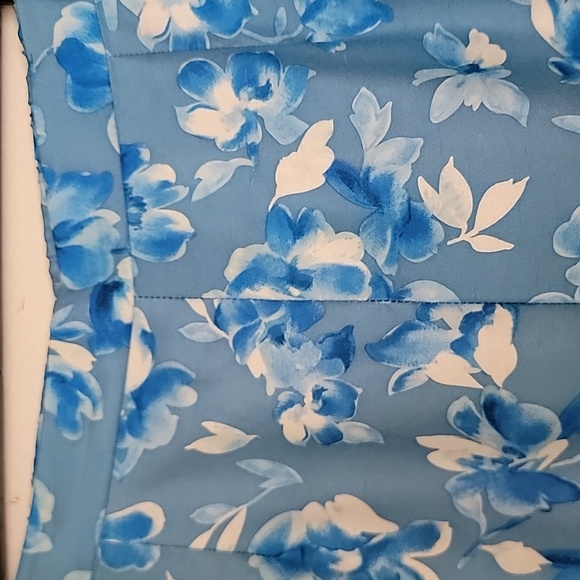 Vintage Unbranded Blue Floral High Rise Baggy Tapered Pants 12 - Picture 5 of 14